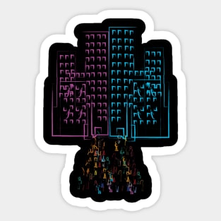 colorful district building Sticker